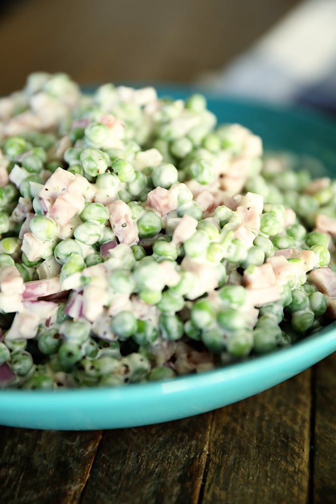 Easy Pea Salad in bowl