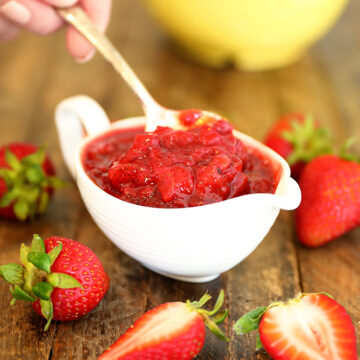 Easy Strawberry Sauce in a dish