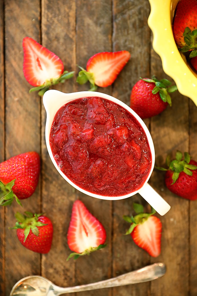 Easy Strawberry Sauce in a dish