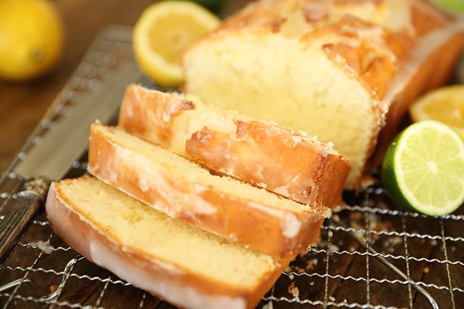 Sliced Fresh Lemon Lime Cake