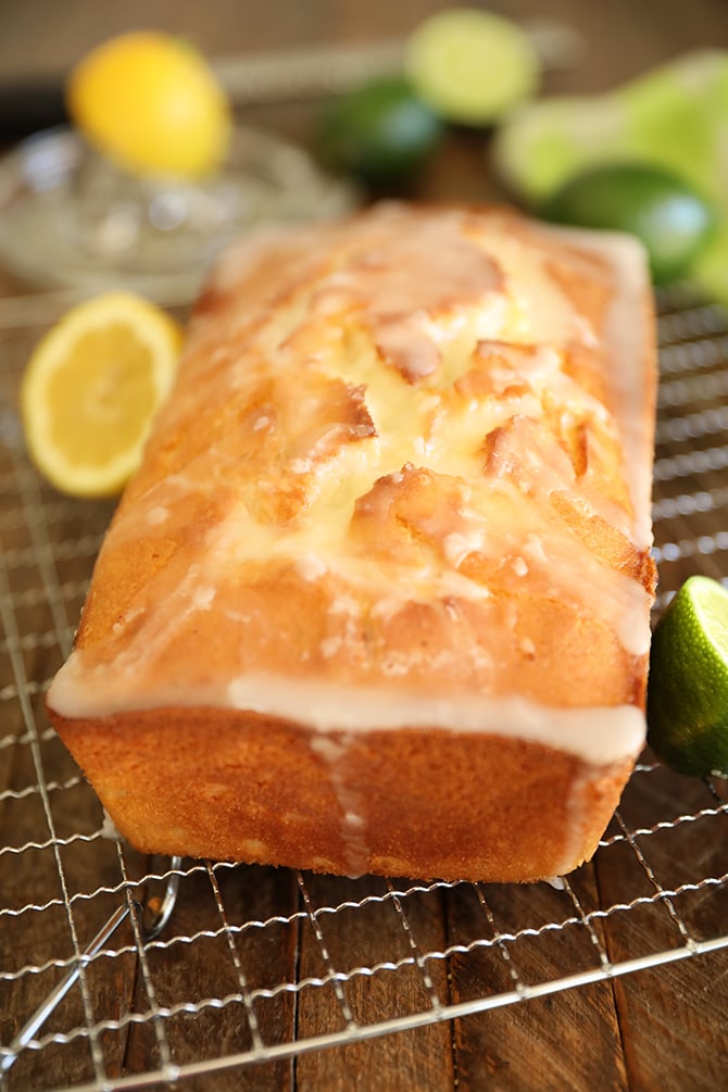 Glazed Fresh Lemon Lime Cake