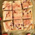 Sliced Fresh Strawberry Blondies
