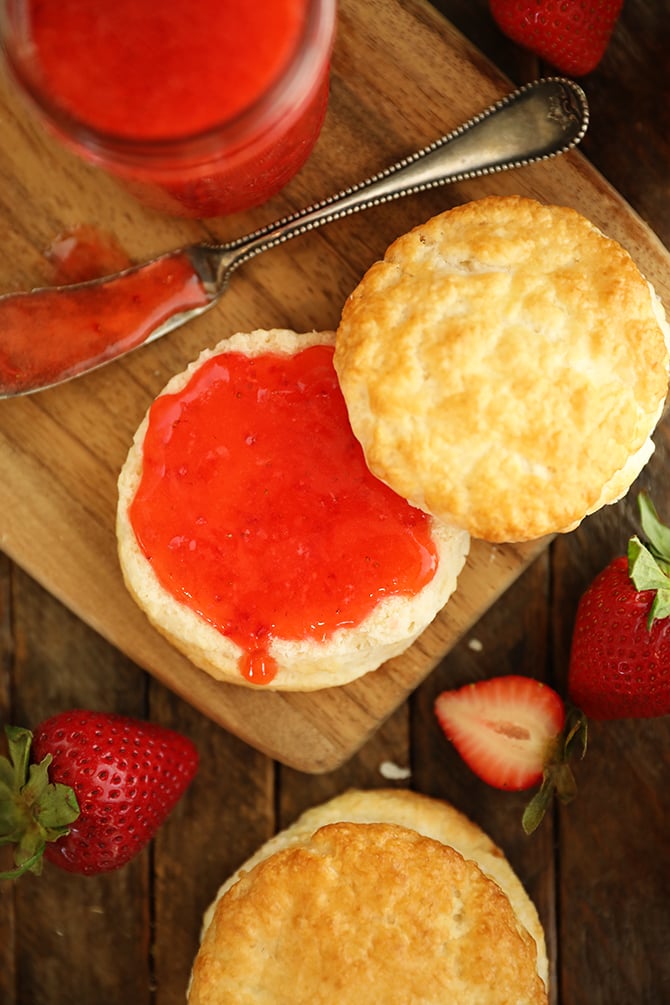 Biscuit with Easy Strawberry Freezer Jam