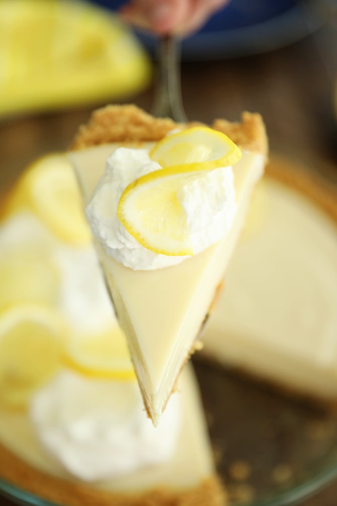 Slice of Easy Lemon Cream Pie