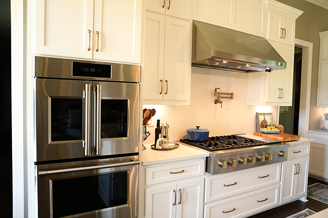 View of oven and cooktop