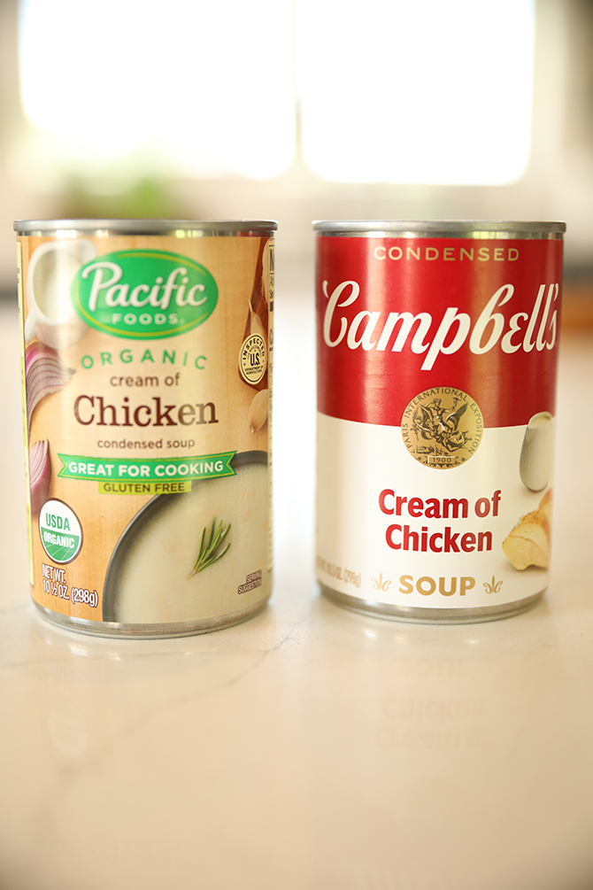 Cans of Cream of chicken soup