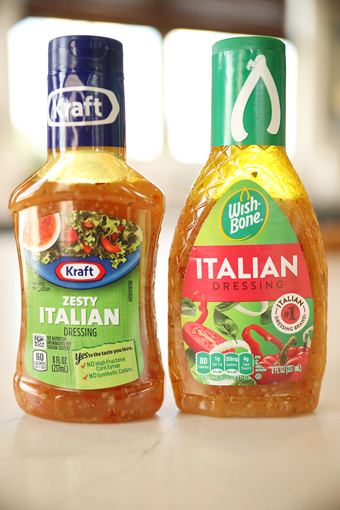 Bottles of Salad dressing