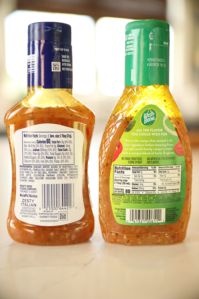Bottles of Salad dressing