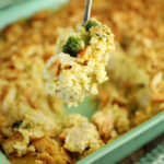 Spoonful of Broccoli Cheese Chicken Casserole.