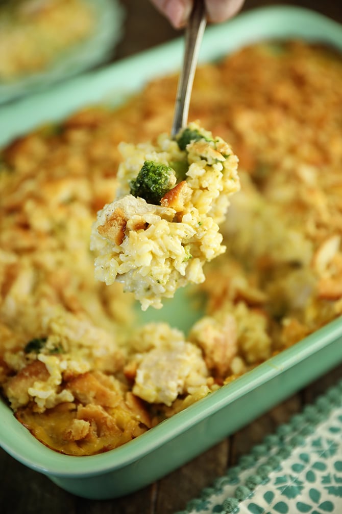 Spoonful of Broccoli Cheese Chicken Casserole