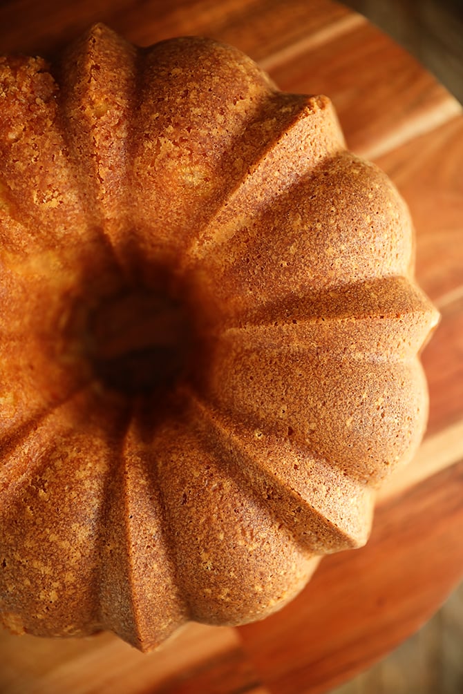 Overhead view of Buttermilk Pound Cake