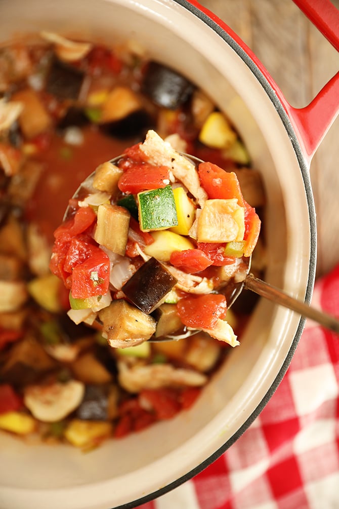 Chicken Ratatouille in a pot