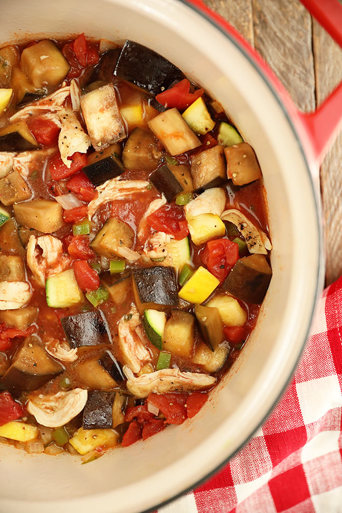 Chicken Ratatouille in a pot