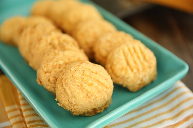 Easy Cheese Straw Cookies on a serving tray