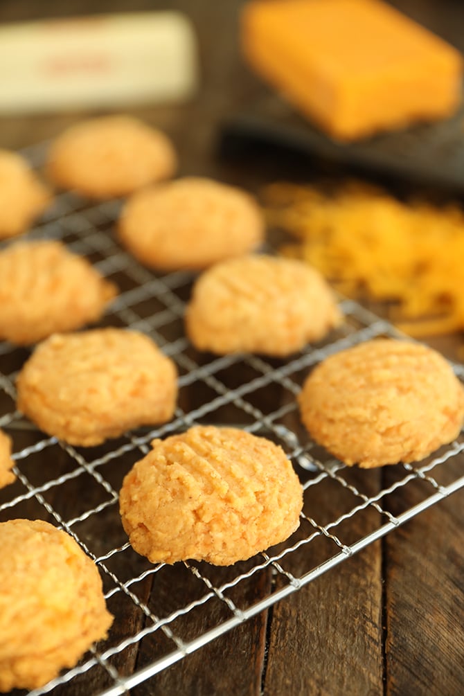 Easy Cheese Straw Cookies on a cooling rack