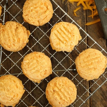 Easy Cheese Straw Cookies on a cooling rack