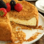 Close view of Easy Double Crust Cheesecake inside