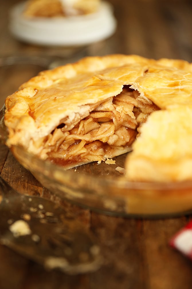 Simple Apple Pie with slice missing