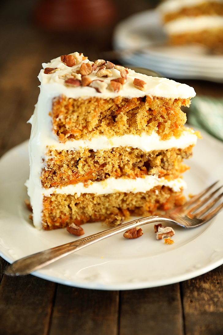single slice of carrot cake.