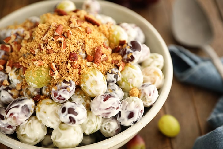Creamy Grape Salad in a bowl.