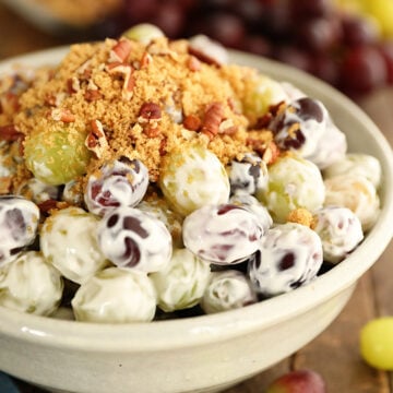 Creamy Grape Salad in a bowl.
