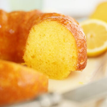 View of inside of Lemonade Cake.