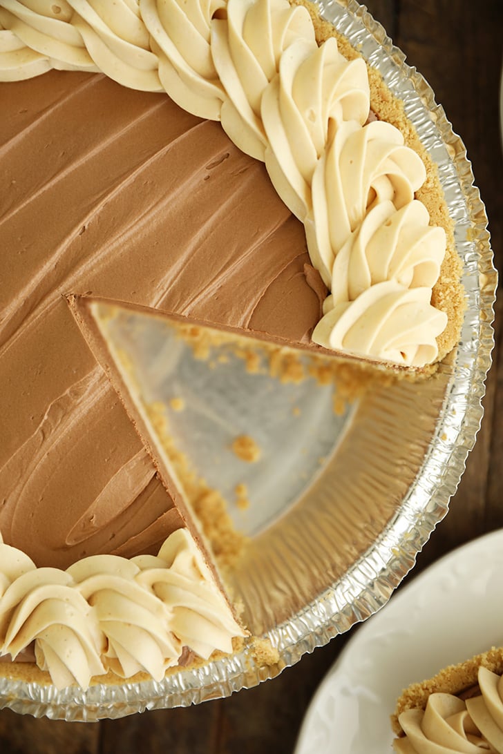 Costco Peanut Butter Chocolate Cream Pie Slice.