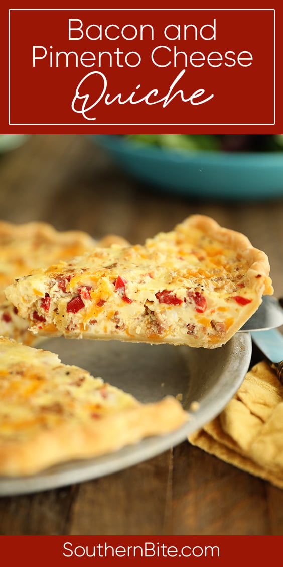 Bacon and Pimento Cheese Quiche - image for Pinterest