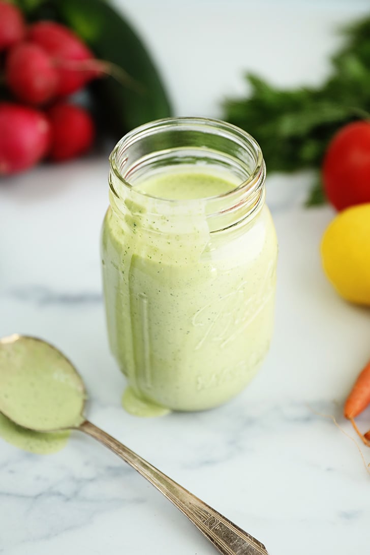 Green Goddess Salad Dressing in a jar.