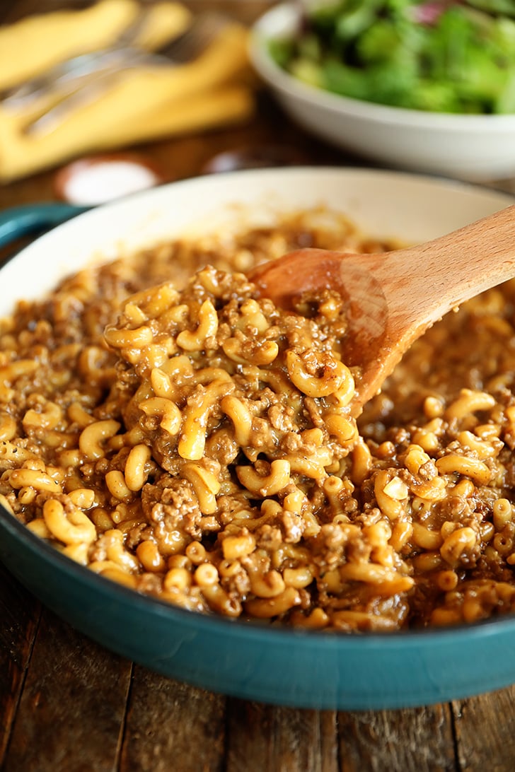 Scoop of Homemade Hamburger Helper.