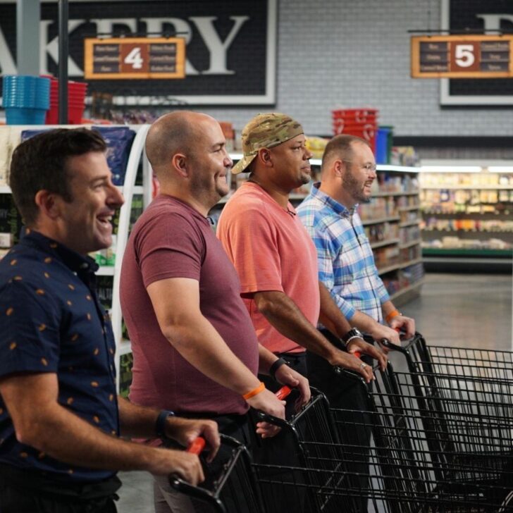 the dad's at their carts ready to go!
