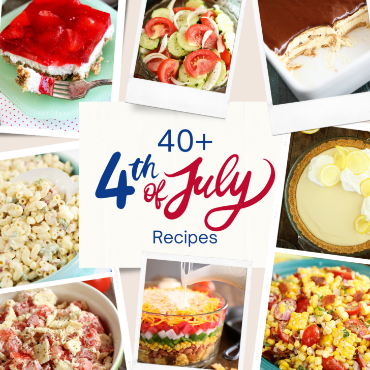 Collage of July 4th recipes.