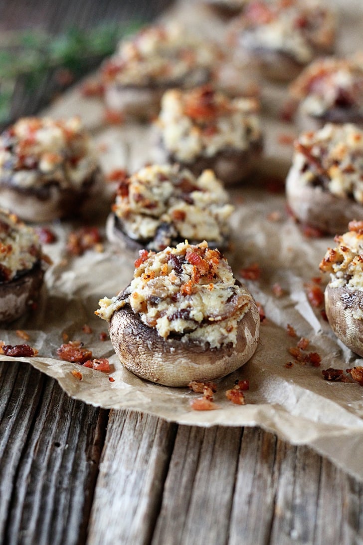 Bacon and Cream Cheese Stuffed Mushrooms.