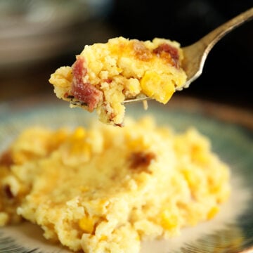forkful of spoon bread.