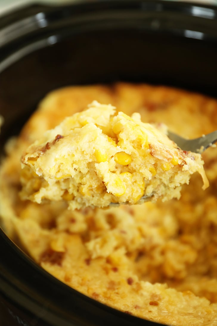 scoop of spoon bread.