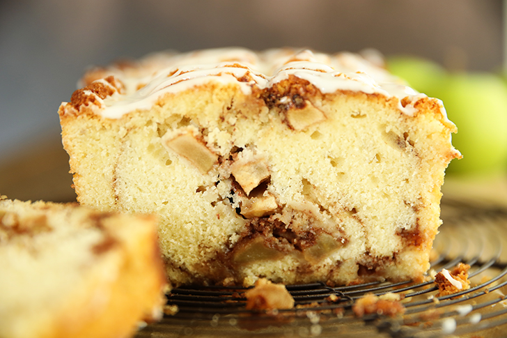 Cross Section view of Apple Fritter Bread.