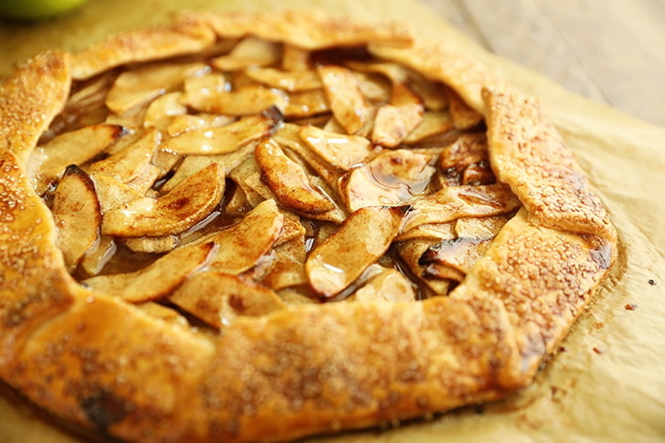 Apple Galette on parchment paper.