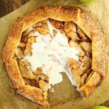 Easy Apple Galette with melted ice cream.