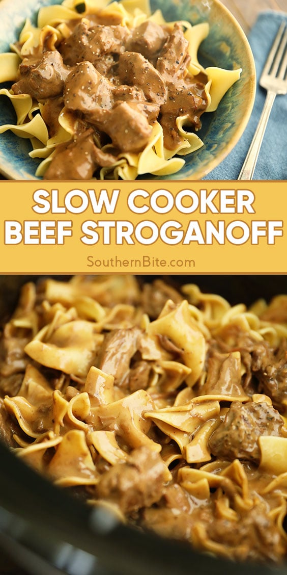 Slow Cooker Beef Stroganoff - image for Pinterest.