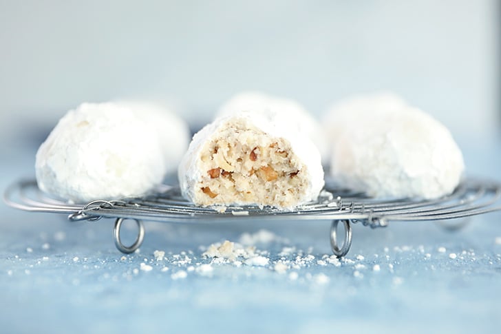 Inside view of a Pecan Snowball Cookie.