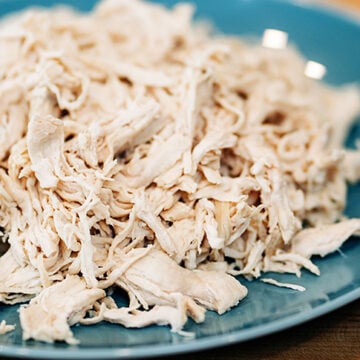 shredded chicken on a plate.