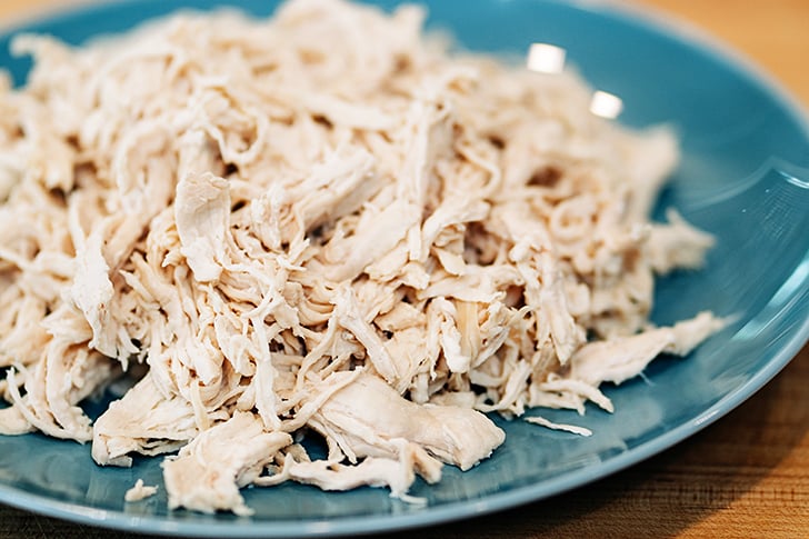 shredded chicken on a plate.