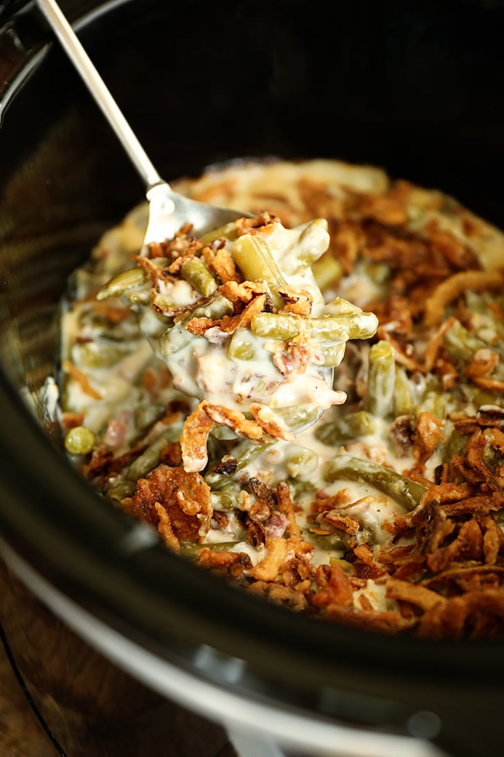 Spoonful of Slow Cooker Ultimate Green Bean Casserole.