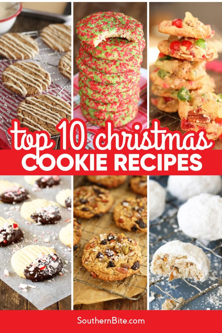Top 10 Christmas Cookie Recipes Image for Pinterest.
