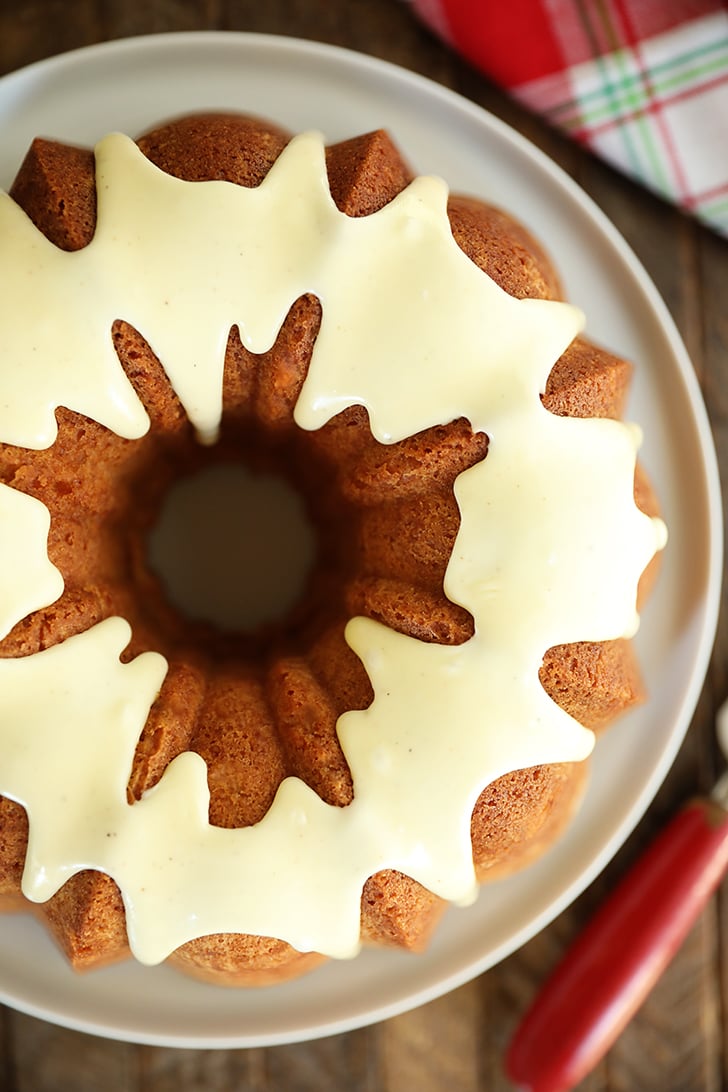 Overhead view of Eggnog Pound Cake.