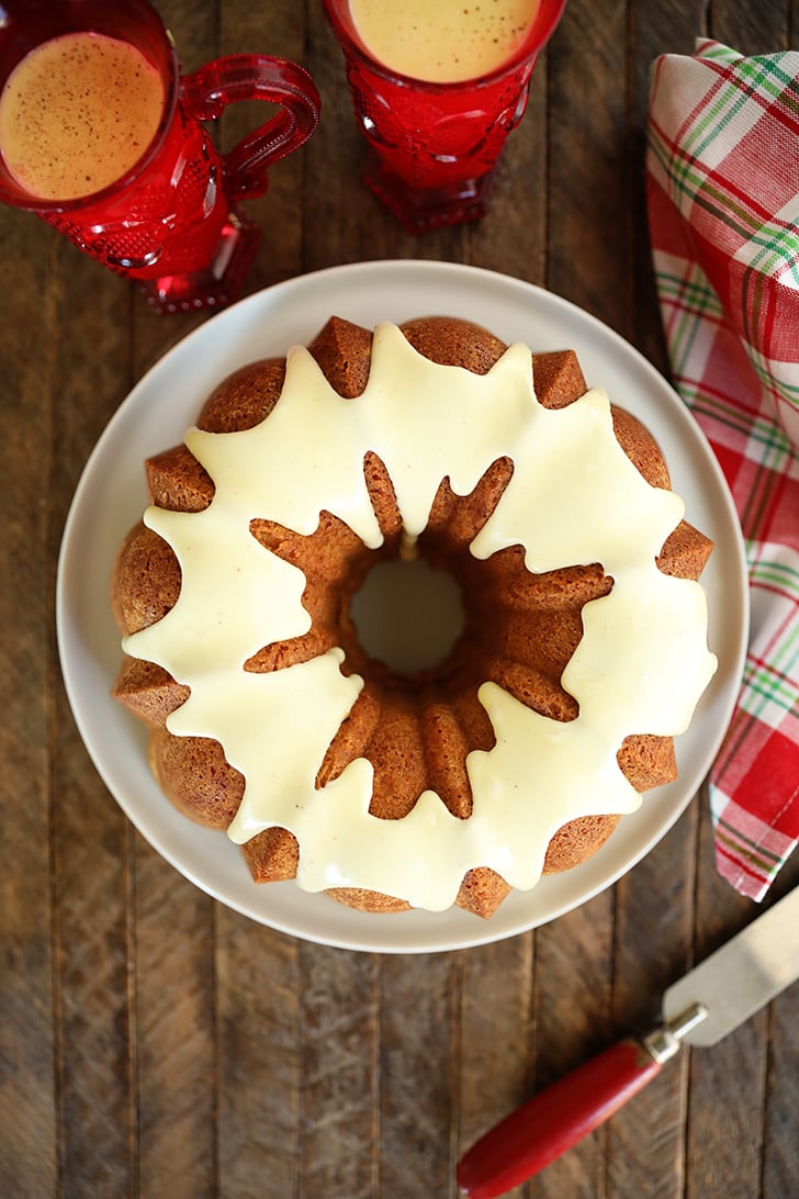 Overhead view of Eggnog Pound Cake.