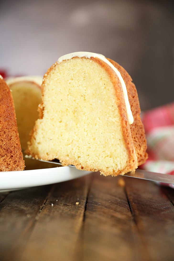 Side view of Eggnog Pound Cake.