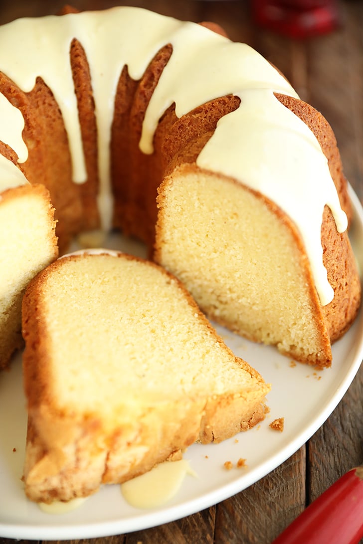 Slice of Eggnog Pound Cake.