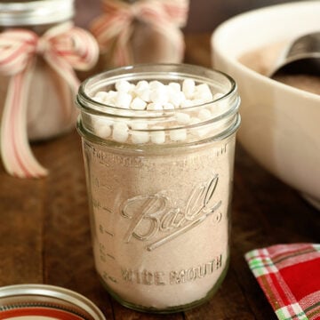 Homemade Hot Chocolate Mix in a jar.