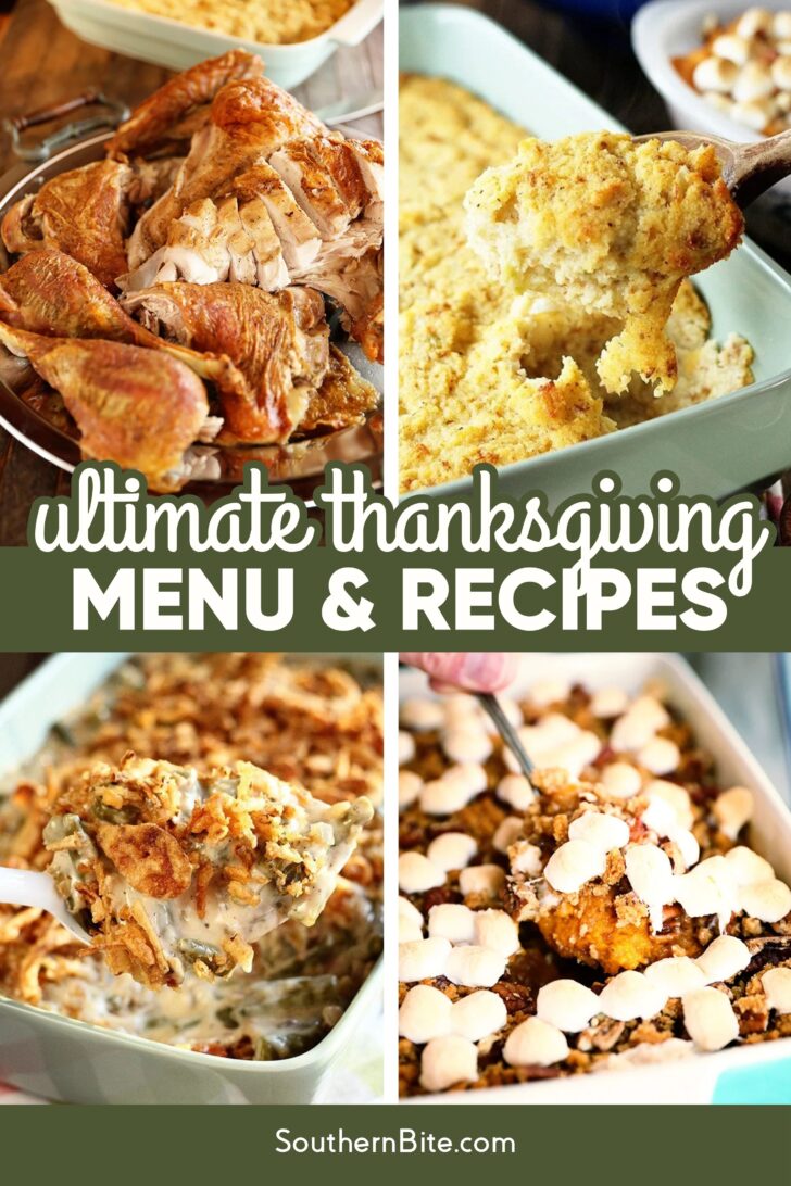 Ultimate Thanksgiving Menu & Recipes Image for Pinterest.